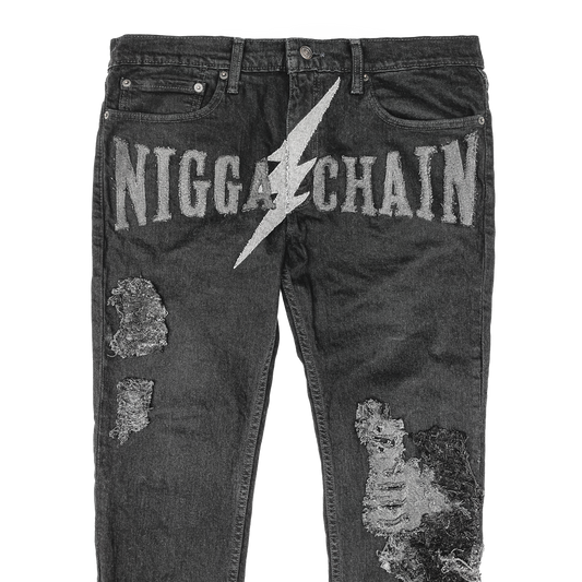 1-of-1 Handmade NiggaChain Denim Pants (34x32)